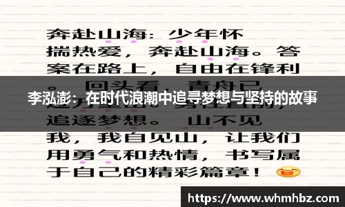李泓澎：在时代浪潮中追寻梦想与坚持的故事